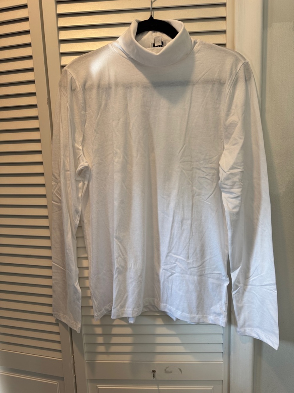 J. Crew White Long Sleeve Turtleneck Shirt